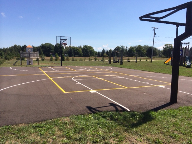 basketball court sports court markings on blacktop sealcoating ludington michigan mason county