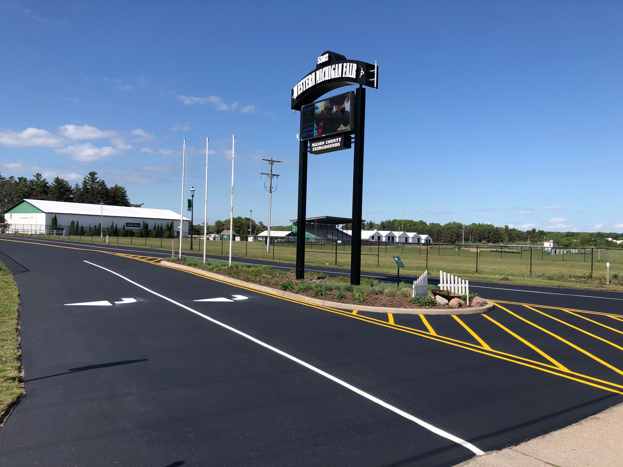 parking lot striping handicapped spaces blacktop ludington michigan